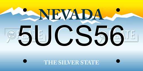 5UCS56 Nevada License Plate