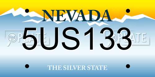5US133 Nevada License Plate