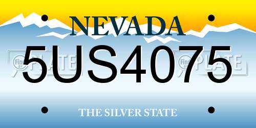 5US4075 Nevada License Plate