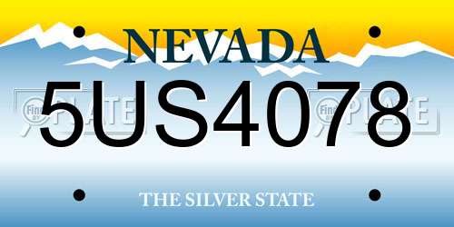 5US4078 Nevada License Plate