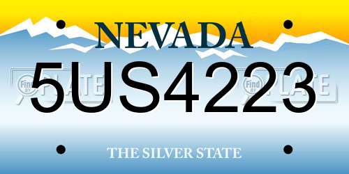 5US4223 Nevada License Plate