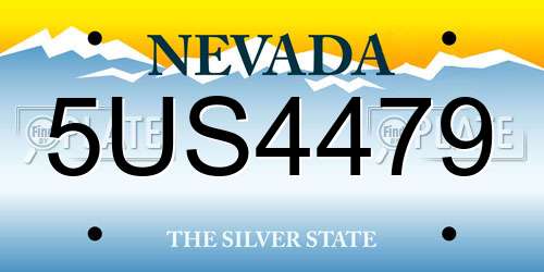 5US4479 Nevada License Plate