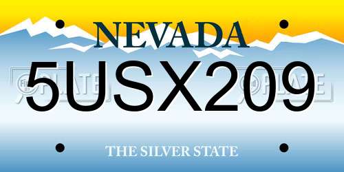 5USX209 Nevada License Plate