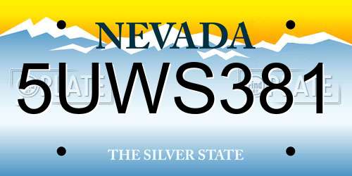 5UWS381 Nevada License Plate