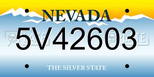 5V42603 Nevada License Plate