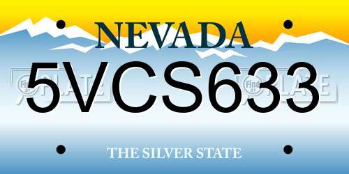 5VCS633 Nevada License Plate
