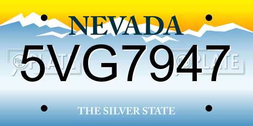 5VG7947 Nevada License Plate