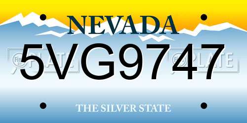 5VG9747 Nevada License Plate