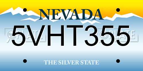 5VHT355 Nevada License Plate