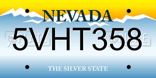 5VHT358 Nevada License Plate