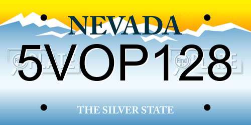 5VOP128 Nevada License Plate