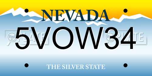 5VOW34 Nevada License Plate