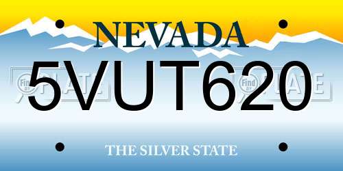 5VUT620 Nevada License Plate