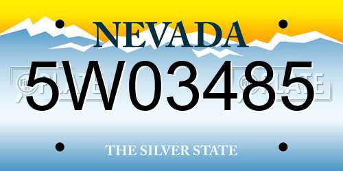 5W03485 Nevada License Plate