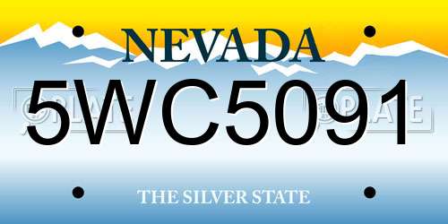 5WC5091 Nevada License Plate