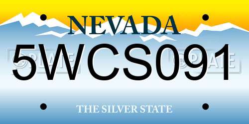 5WCS091 Nevada License Plate