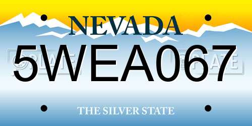 5WEA067 Nevada License Plate