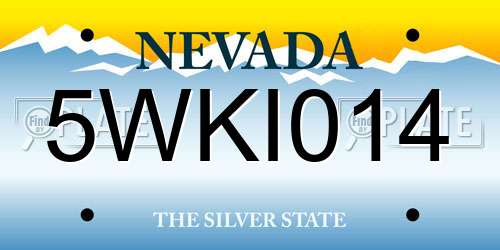 5WKI014 Nevada License Plate