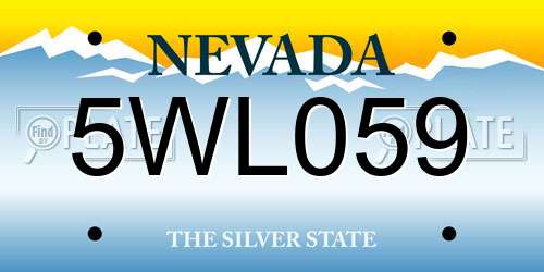 5WL059 Nevada License Plate