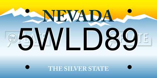 5WLD89 Nevada License Plate