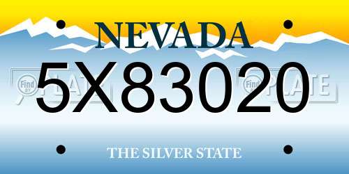 5X83020 Nevada License Plate