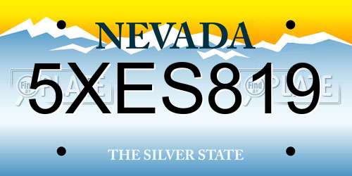 5XES819 Nevada License Plate