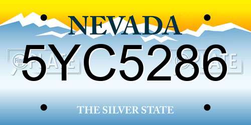 5YC5286 Nevada License Plate
