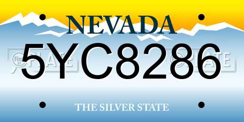 5YC8286 Nevada License Plate