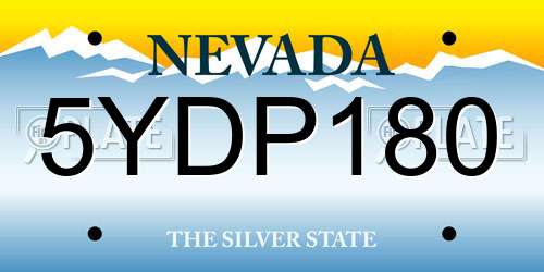 5YDP180 Nevada License Plate