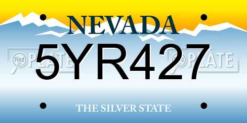 5YR427 Nevada License Plate