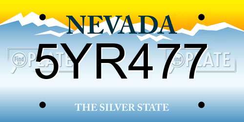 5YR477 Nevada License Plate