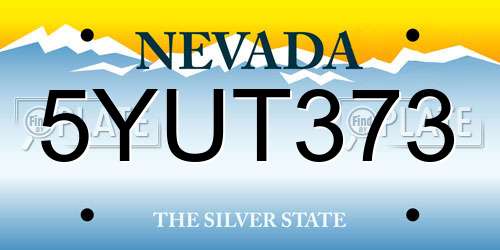 5YUT373 Nevada License Plate