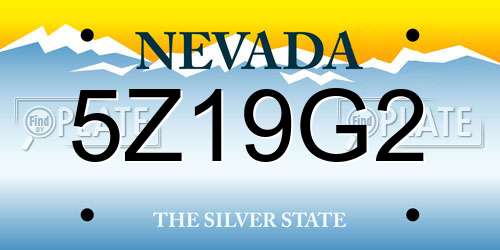5Z19G2 Nevada License Plate