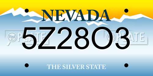 5Z28O3 Nevada License Plate