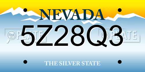 5Z28Q3 Nevada License Plate