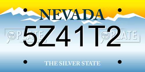 5Z41T2 Nevada License Plate