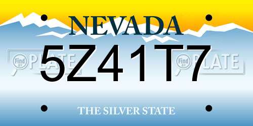 5Z41T7 Nevada License Plate