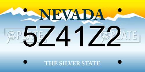 5Z41Z2 Nevada License Plate