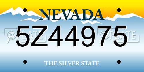 5Z44975 Nevada License Plate