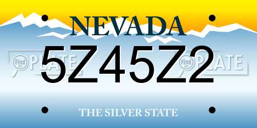 5Z45Z2 Nevada License Plate