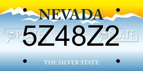 5Z48Z2 Nevada License Plate