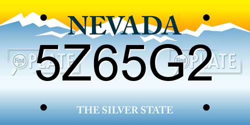 5Z65G2 Nevada License Plate