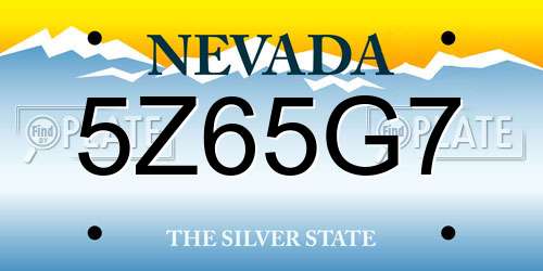 5Z65G7 Nevada License Plate