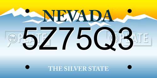 5Z75Q3 Nevada License Plate