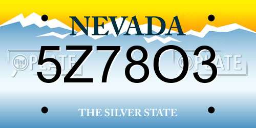5Z78O3 Nevada License Plate