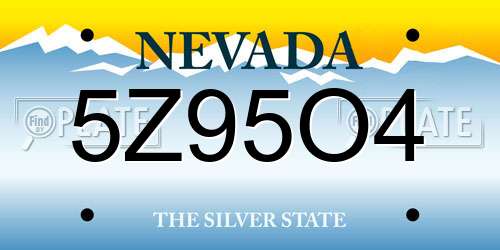 5Z95O4 Nevada License Plate