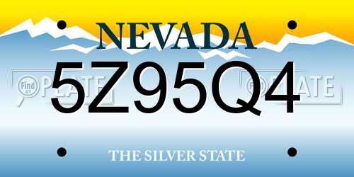 5Z95Q4 Nevada License Plate