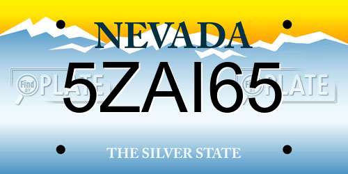 5ZAI65 Nevada License Plate