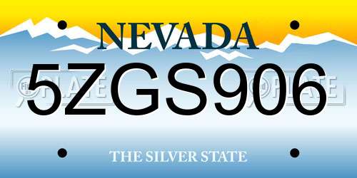 5ZGS906 Nevada License Plate
