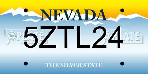 5ZTL24 Nevada License Plate